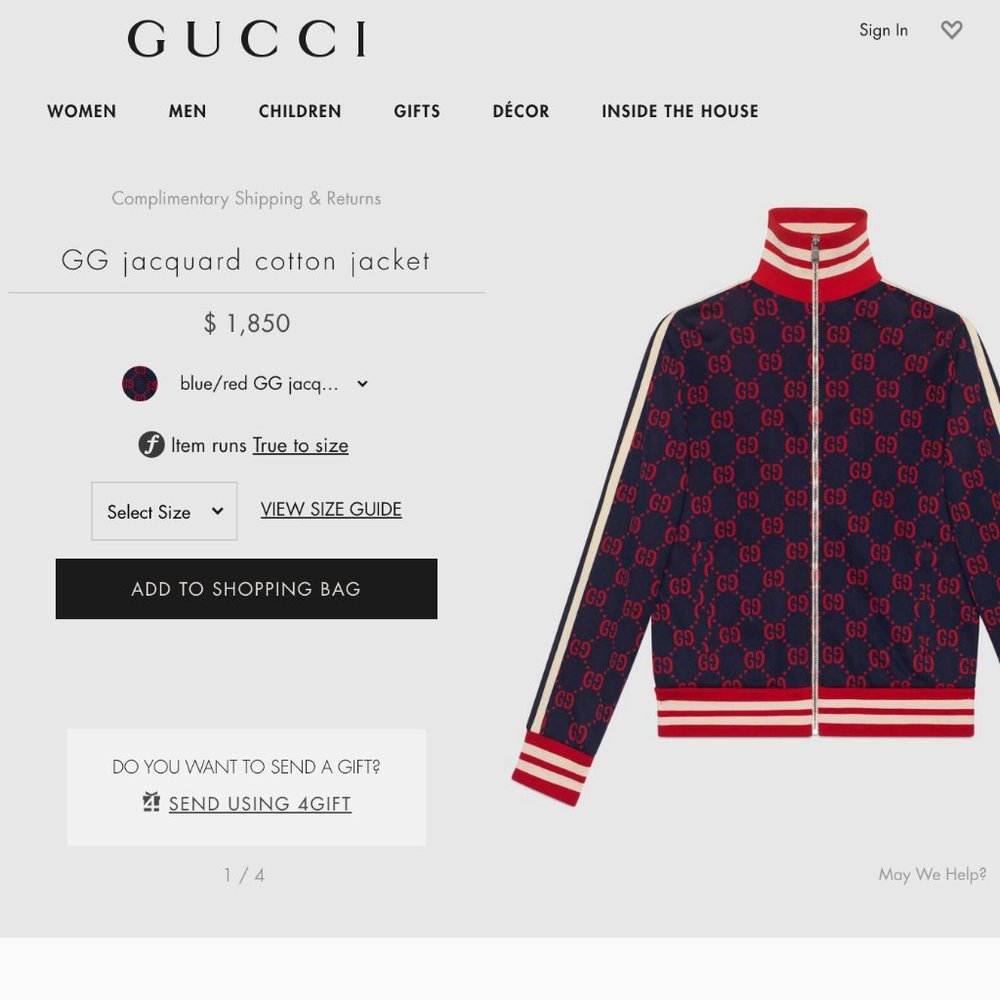 Gucci "GG jacquard cotton jacket" Size XL